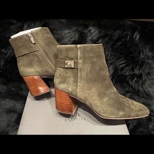 Vince Camuto Olive Ankle Boots with Brown Heel